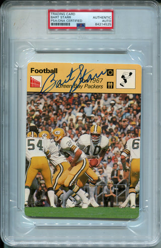 Bart Starr Autographed 1977 Sportscaster Card (PSA)