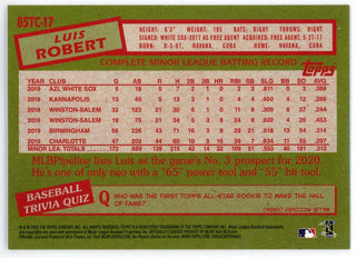 Luis Robert 2020 Topps Rookie Card #85TC-17