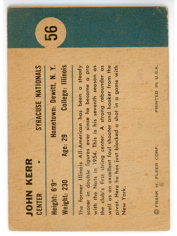 John Kerr 1961 Fleer Card #56