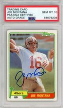 Joe Montana Autographed 1981 Topps Card (PSA Auto 10)