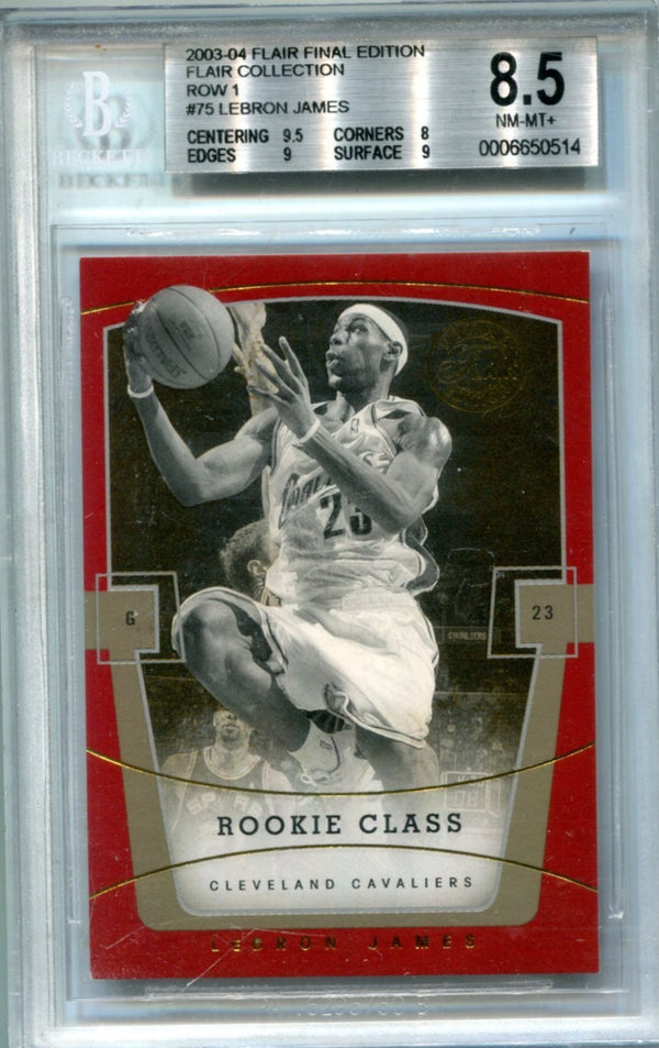 LeBron James 2003-04 Flair Final Edition #75 Row 1 BGS 8.5  1 /100