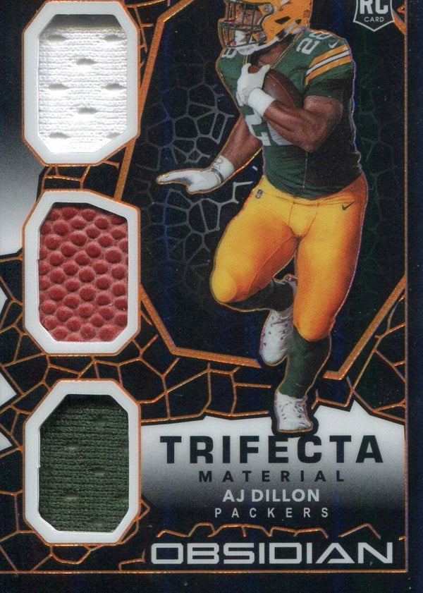 AJ Dillon 2020 Panini Obsidian Material Rookie Card #14/75