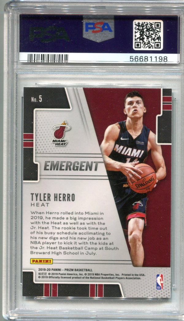 Tyler Herro 2019 Panini Prizm Emergent #5 PSA Mint 9 Card