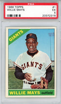 Willie Mays 1966 Topps Card #1 (PSA EX 5)