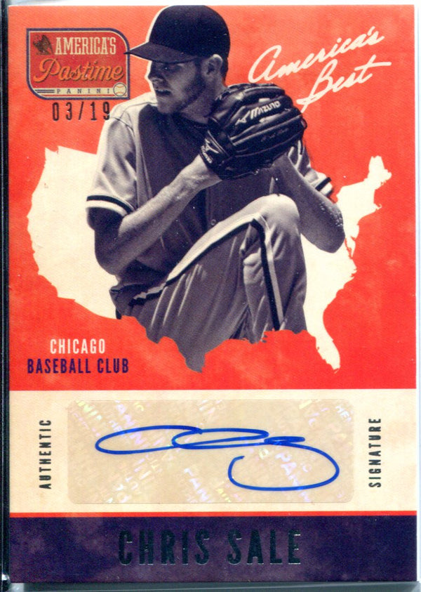 Chris Sale Autographed 2013 Panini Americas Pastime Card