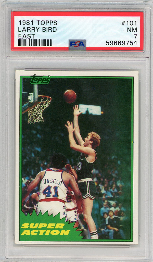 Larry Bird 1981 Topps East Card #101 (PSA NM 7)