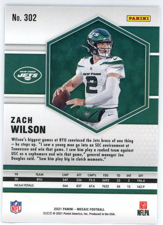 Zach Wilson 2021 Panini Mosaic Rookie Card #302