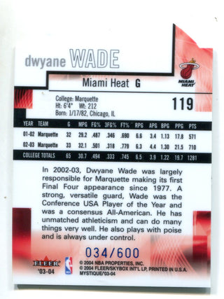 Dwyane Wade 2003-04 Fleer Mystique #119 Blue (034/600)