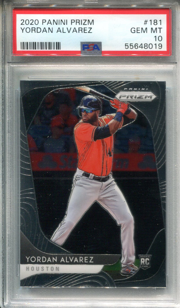 Yordan Alvarez 2020 Panini Prizm #181 PSA GEM MT 10 Card