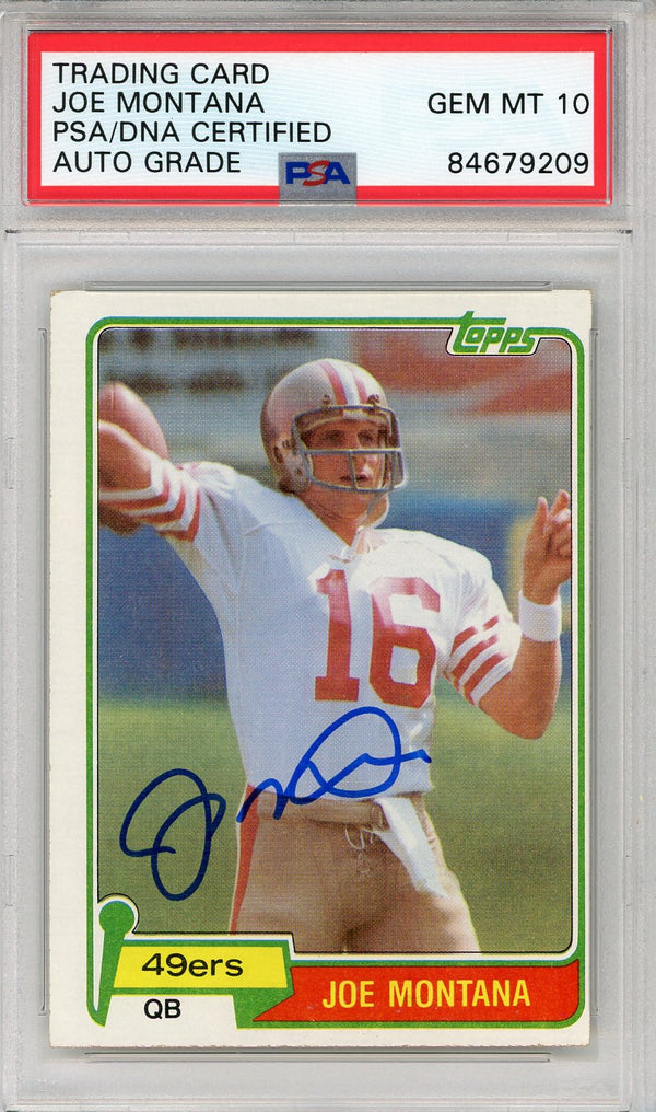 Joe Montana Autographed 1981 Topps Card (PSA Auto 10)