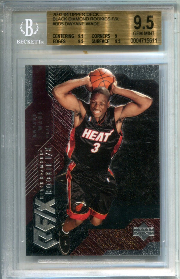 Dwyane Wade 2003-04 Upper Deck Black Diamond Rookies F/X #BD5 (BGC 9.5)