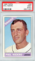 Phil Niekro 1966 Topps Card #28 (PSA Mint 9 OC)