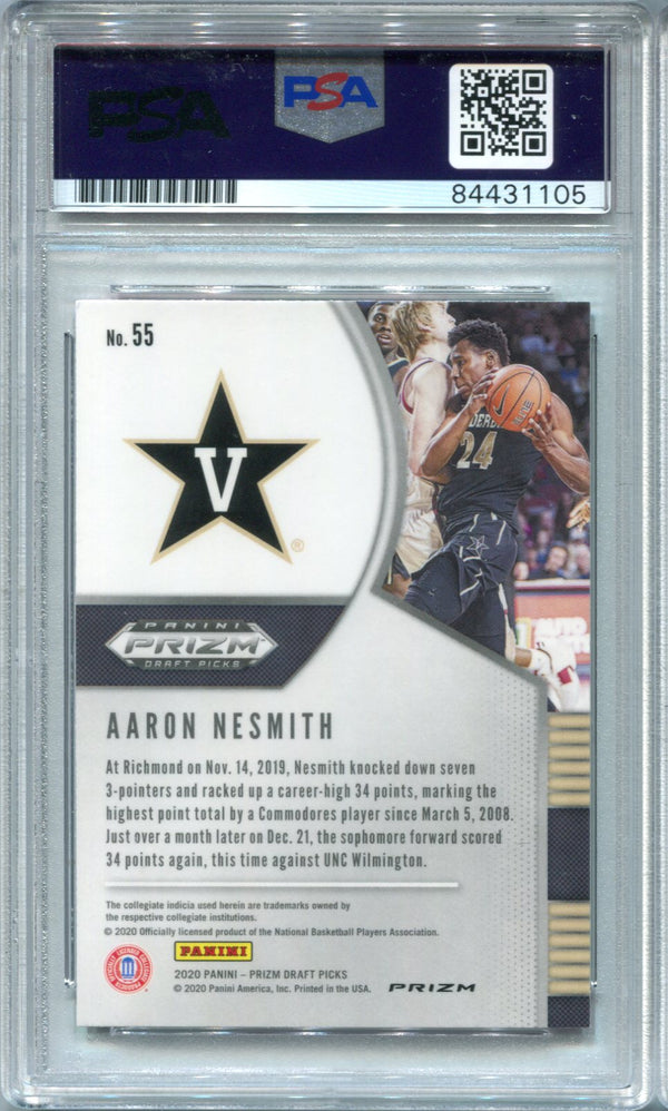 Aaron Nesmith 2020-21 Prizm Draft Picks #55 Pink Cracked Ice PSA Auto GEM MT 10 RC