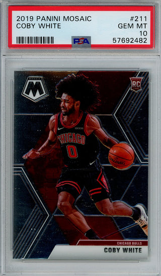 Coby White 2019 Panini Mosaic Rookie Card #211 (PSA)