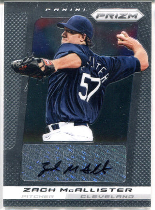 Zach McAllister Autographed 2013 Panini Prizm Card