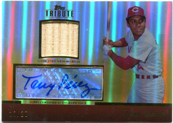 Tony Perez 2011 Topps Tribute #TAR-TP1 19/20 Autograph Bat Card