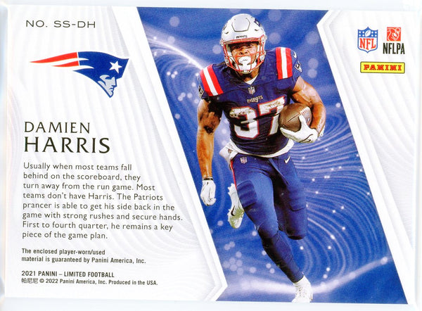 Damien Harris 2021 Panini Limited Stadium Stars Rookie Patch Card #SS-DH