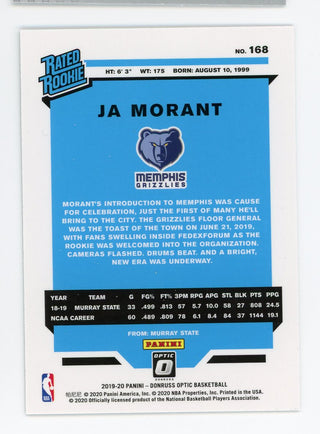 Ja Morant 2019-20 Panini Donruss Rated Rookie #168 RC