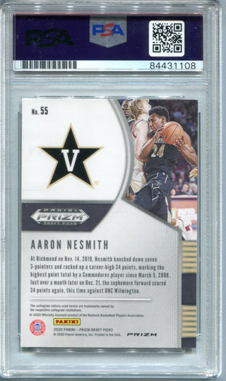 Aaron Nesmith 2020-21 Prizm Draft Picks #55 Red Cracked Ice PSA Auto GEM MT 10 RC