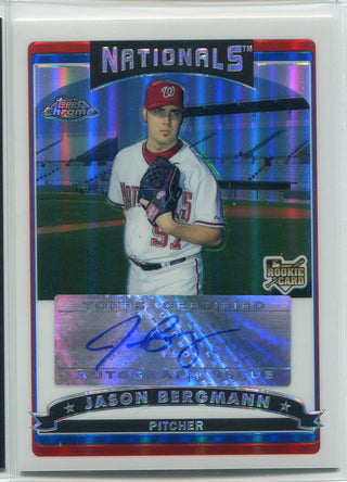 Jason Bergmann Autographed 2006 Topps Chrome Refractor Rookie Card 121/500