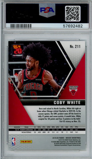 Coby White 2019 Panini Mosaic Rookie Card #211 (PSA)