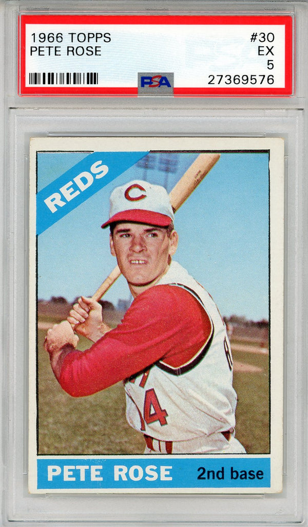 Pete Rose 1966 Topps Card #30 (PSA EX 5)