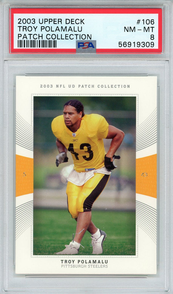 Troy Polamalu 2003 Upper Deck Patch Collection Rookie Card #106 (PSA)