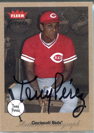 Tony Perez 2002 Fleer Greats Autographed Card