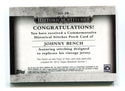 Johnny Bench 2012 Topps Historical Stiches Patch Card