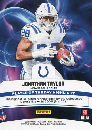 Jonathan Taylor 2020 Panini Rookie Card