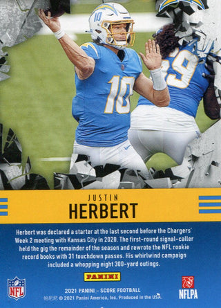 Justin Herbert 2021 Panini Score Card