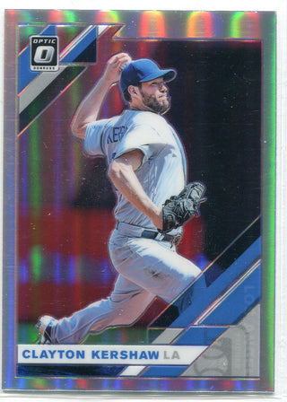 Clayton Kershaw 2019 Donruss Optic Silver Prizm Card