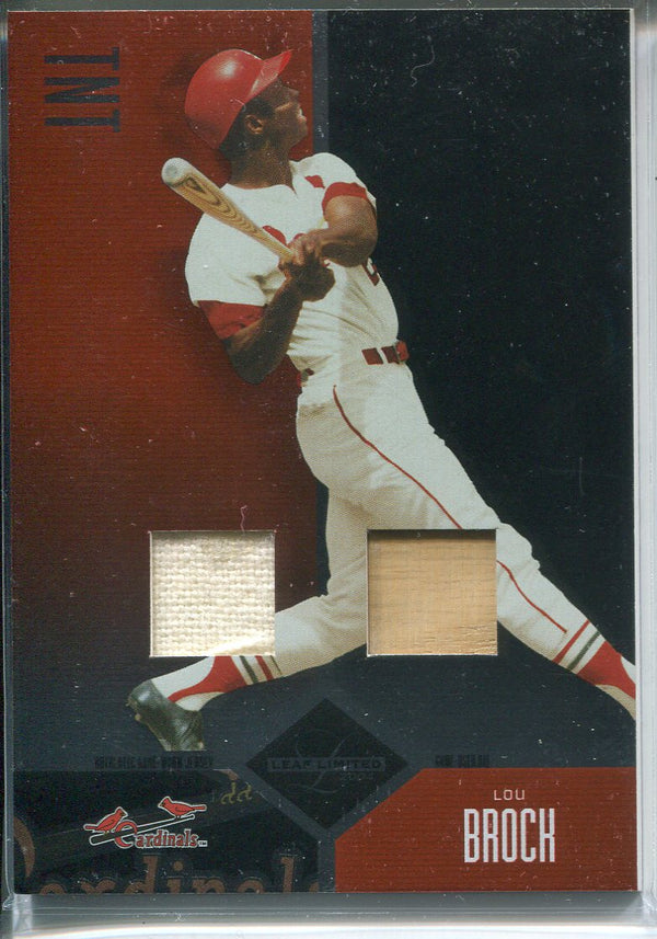 Lou Brock 2004 Leaf Limited Bat & Jersey Card