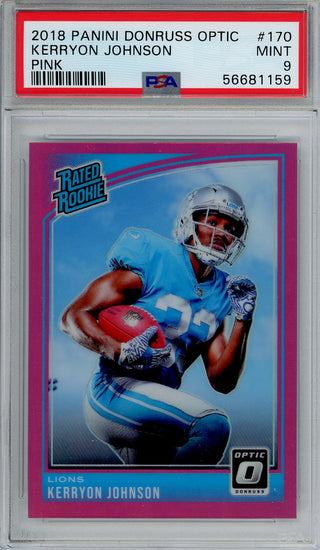 Kerryon Johnson 2018 Panini Donruss Optic Grade 9 Card #170