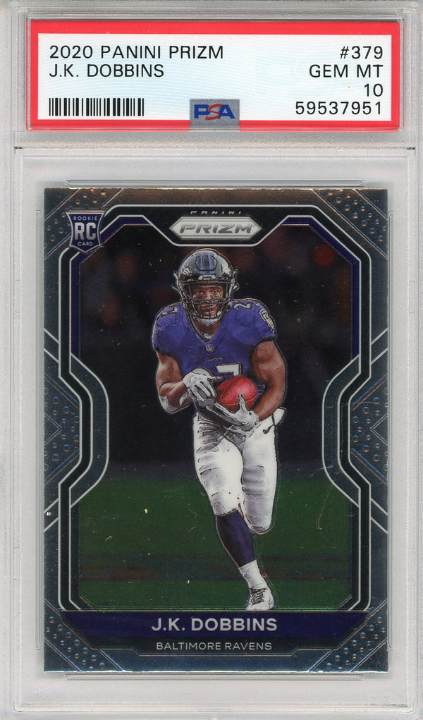 JK Dobbins 2020 Panini Prizm Rookie Card #379 (PSA)