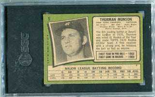 Thurman Munson 1971 Topps #5 (SGC) EX 5.5 Card