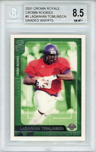 Ladainian Tomlinson 2001 Crown Royale Crown Rookies Card #8 (Beckett NM-MT+ 8.5)