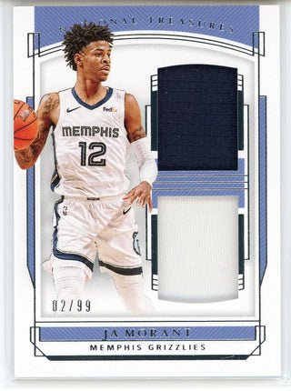 Ja Morant 2020-21 Panini National Treasures Dual Patch Card #RDM-JMT