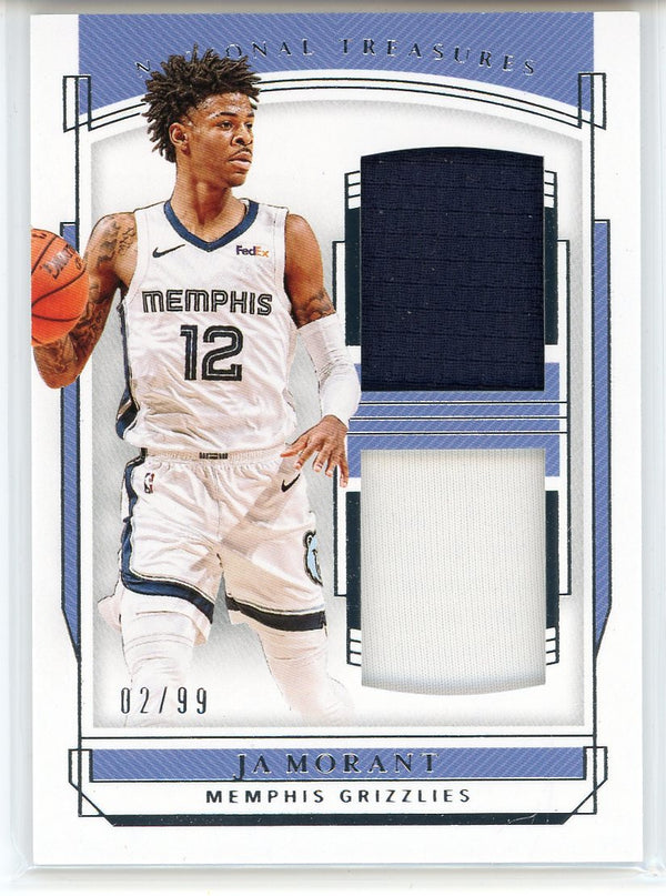 Ja Morant 2020-21 Panini National Treasures Dual Patch Card #RDM-JMT