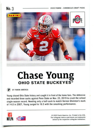 Chase Young 2020 Panini Chronicles Draft Picks Rookie Card