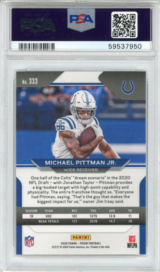 Michael Pittman Jr. 2020 Panini Prizm Rookie Card #333 (PSA)