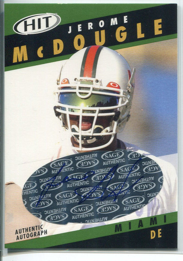 Jerome McDougle Autographed 2003 Sage Hit Rookie Card