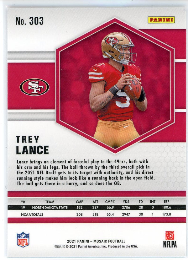 Trey Lance 2021 Panini Mosaic Rookie Card #303