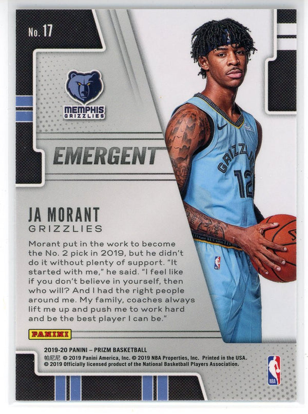 Ja Morant 2019-20 Panini Prizm Emergent Rookie Card #17