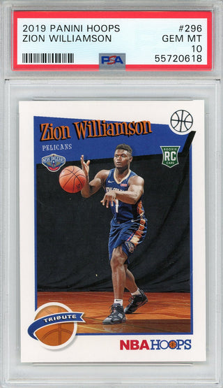 Zion Williamson 2019 Panini Hoops Rookie Card #296 (PSA)