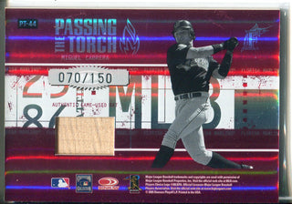 Andre Dawson & Miguel Cabrera 2005 Donruss Elite Passing the Torch Bat Card