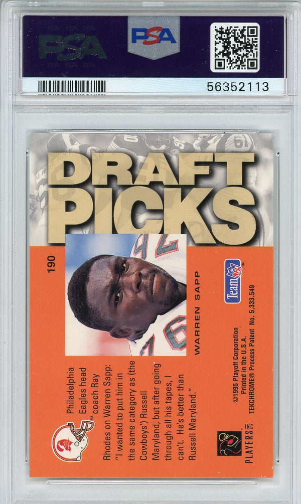 Warren Sapp Autographed 1995 Playoff Absolute Rookie Card (PSA)