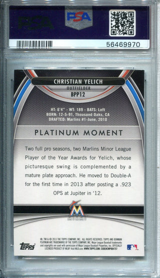 Christian Yelich 2013 Bowman Platinum #BPP12 PSA Mint 9 Card