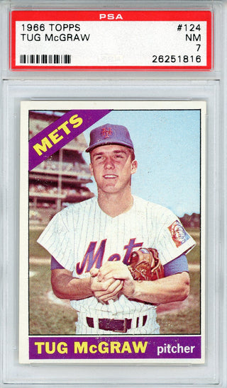 Tug McGraw 1966 Topps Card #124 (PSA NM 7)