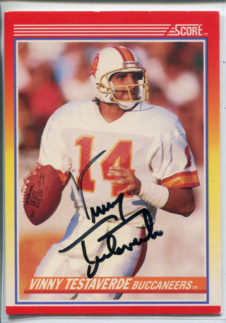 Vinny Tesaverde Autographed 1990 Score Card